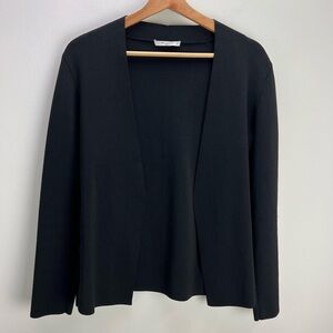 M.M. LaFleur Woolf Jardigan Black Open Front Cardigan Stretch Knit Blazer Small